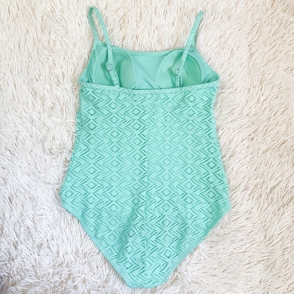 Catalina Mint Colored One Piece Swimsuit Y2K - Picture 4 of 6